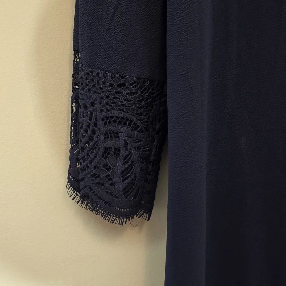 Micheal Kors Women's Navy Lace-Trim Shift Dress Size Small (Free Shipping 🚚✨️)